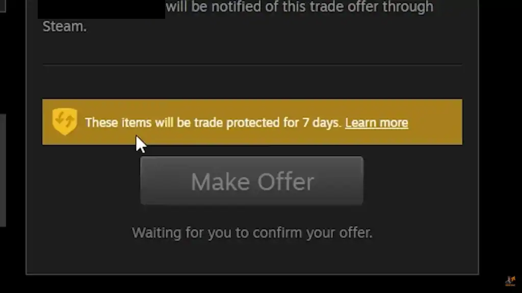 CS2 trade reversal — Steam inventory with reversed trades highlighted